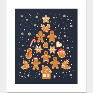 Gingerbread Christmas tree baking Posters and Art